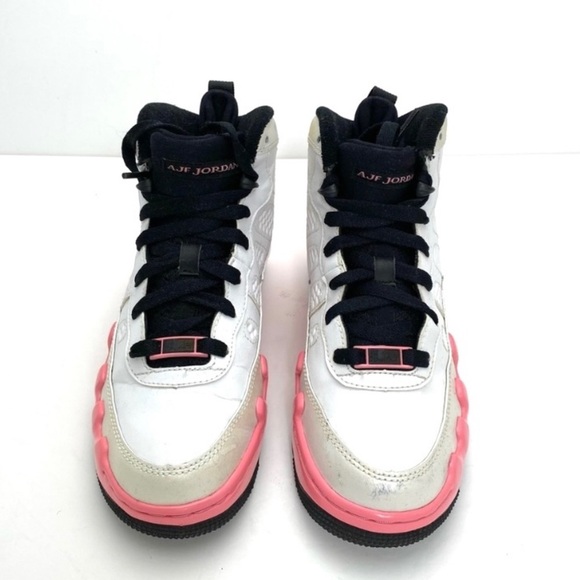 AIR Jordan Force IX (AJF 9) GS Dear Mama Sneaker White with Pink Size 4.5 Youth - Picture 2 of 10